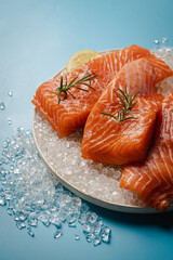 Fresh raw salmon fish fillet