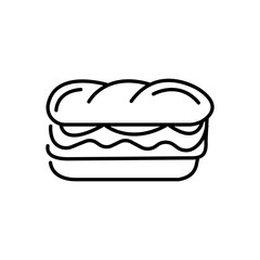 Sandwich vector icon. Symbol in Line Art Style for Design, Presentation, Website or Mobile Apps Elements. Sandwich symbol illustration. Pixel vector graphics - Vector.