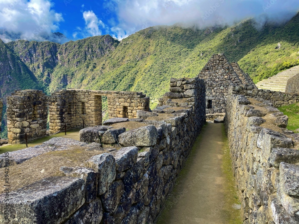 Sticker Landscape of the ruins of Machu Picchu in Peru