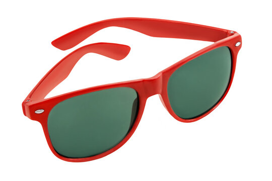 Red sunglasses isolated on transparent background PNG cut out