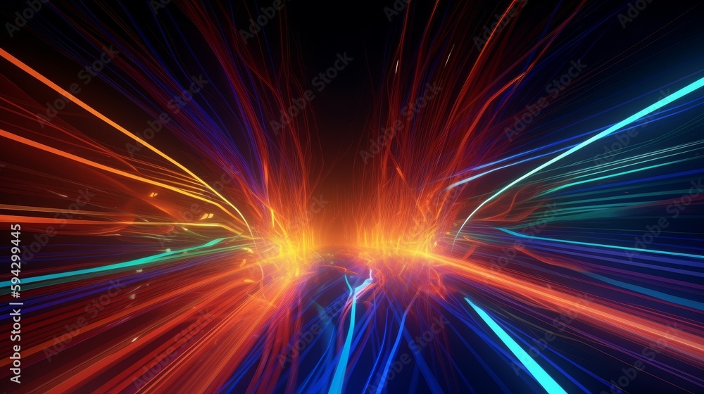 Poster laser beam line abstract background. generative ai