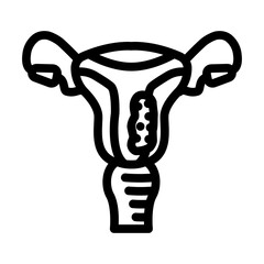 endometrial cancer line icon vector illustration