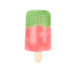 Watermelon ice cream fruit watercolor png file 