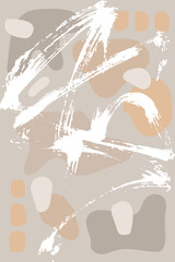 Grunge Dry Brush Abstract Contemporary Light Beige Pattern