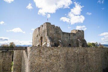 Fototapeta na wymiar Scenic view of the historic Neamt Citadel in Romania.