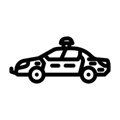 Obraz premium police car crime line icon vector illustration