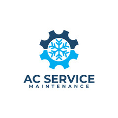 AC air conditioning repairman service logo design