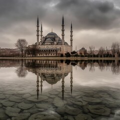 Fototapeta premium The biggest mosque in Istanbul Turkiye of Sultan Ahmed Ottoman Empire