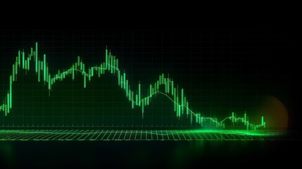 Bullish green bitcoin chart rising up, created with generative ai technology. Generative ai