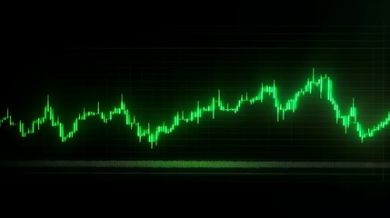 Fototapeta premium Bullish green bitcoin chart rising up, created with generative ai technology. Generative ai