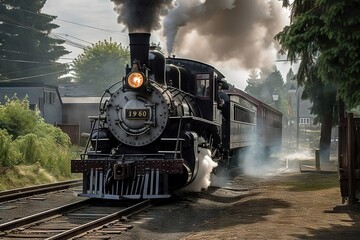 A Train Is Traveling Down The Tracks With Smoke Coming Out Of It Train Station Travel Photography Trains Generative AI