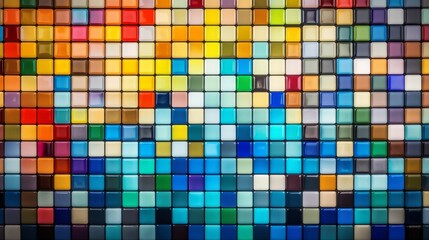 Vibrant background made up of various sized squares in different colors. Generative AI
