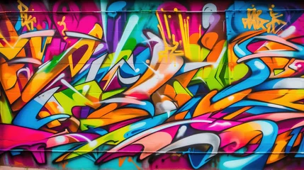 Foto op Plexiglas Colorful graffiti on the wall. AI  © Oleksandr Blishch