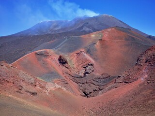 A beautiful view of mountains under a blue sky