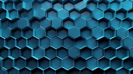 Abstract hexagon geometry background. Primitives with six angles in front. Dark lighting. Generative ai