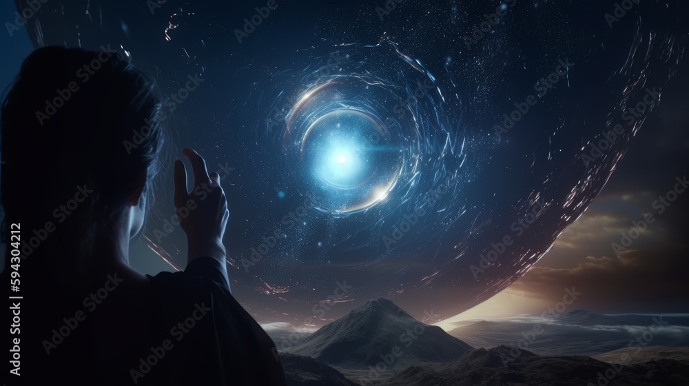 Leinwandbilder in front of a portal - fictitious generated by generative ai