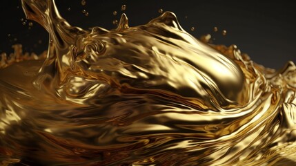 Golden background, Gold fabric background, golden liquid background. Generative ai