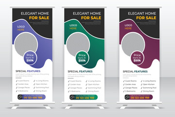 Real estate roll up banner , Corporate banner, Template, Abstract Shape