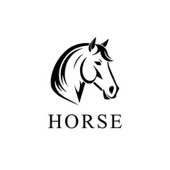 Elegant horse logo icon - Royal stallion symbol design - Equine stables sign - Vector illustration.