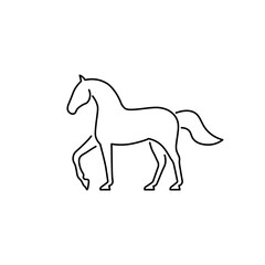 Horse outline icon - Equine line art on white background.