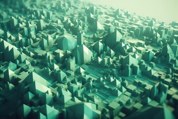 A Very Large Group Of Green Buildings In A City With A Sky Background City Skyline Animation Motion Graphics Generative AI