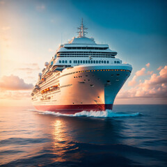 Obraz na płótnie Canvas cruise ship on open ocean