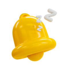 3d minimal relaxation concept. turn off notification. bedtime. sleeping time. bell icon with zzz icon. 3d illustration.
