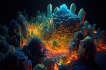 A Futuristic City With A Lot Of Tall Buildings And A Lot Of Trees Lunar Landscape Digital Art Cities Generative AI