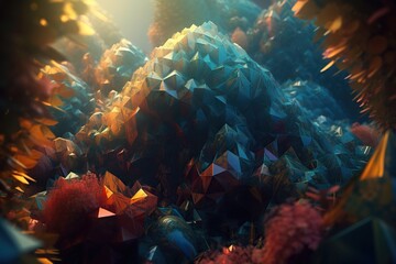 A Very Colorful And Abstract Photo Of A Bunch Of Objects In The Air Coral Reef Environmental Art Motion Graphics Generative AI