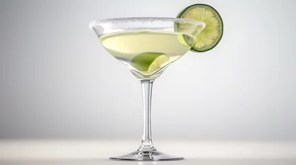 Foto op Plexiglas Key Lime Martini Cocktail, isolated on white background - Generative AI © cac_tus