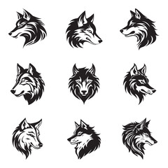 Wolf logo set - Premium design collection - Vector Illustration - obrazy, fototapety, plakaty