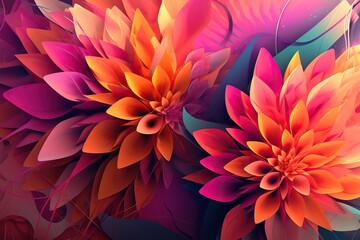 A Colorful Flower With A Lot Of Leaves On It's Side Coral Reef Color Field Painting Textile Design Generative AI