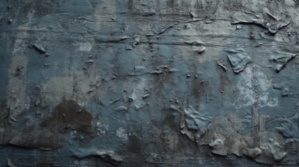 Background image of texture plaster on the wall in dark blue black tones in grunge style. AI generation