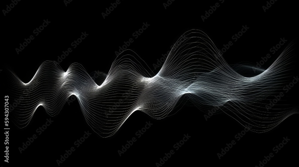 Aufkleber Futuristic point wave. Abstract background with a dynamic wave.Connecting background. Abstract wave. Artificial intelligence. Big data technology. Generative ai