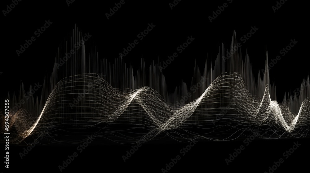 Aufkleber Futuristic point wave. Abstract background with a dynamic wave.Connecting background. Abstract wave. Artificial intelligence. Generative ai