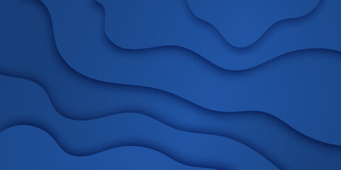 abstract dark blue paper and overlap wave curve line dimension modern website banner design vector background