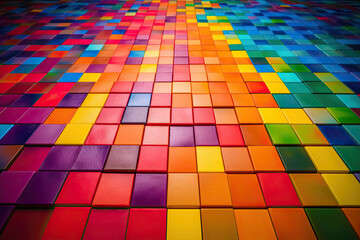 Illustration of an abstract background with colorful squares. Generative Ai.