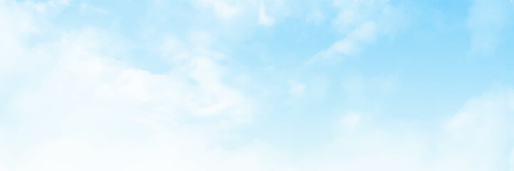 Beautiful Blue Sky Background with White Clouds. Picture for Summer Season. Vector image concept