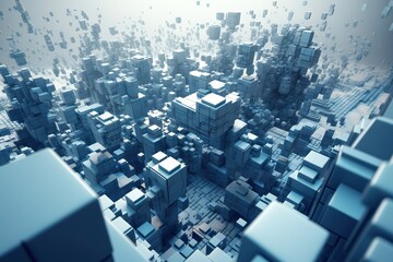 A City With Lots Of Buildings And Lots Of Blocks In It Modern City Skyline In Daylight Assemblage Supply Chain Optimization Generative AI