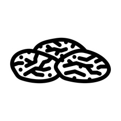 plum dried fruit line icon vector illustration