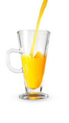 Orange juice in a conical glass
