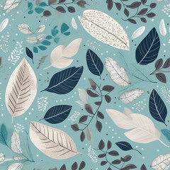 Winter Leaves Seamless Pattern