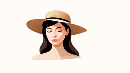 Asian woman wearing a hat, generative ai