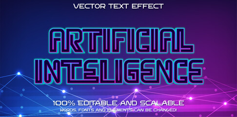Abstract futuristic digital and technology on dark blue color background. AI(Artificial Intelligence) wording with the circuit design.
