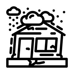 nature apocalypse line icon vector illustration