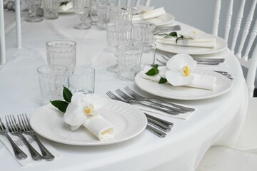 Closeup of wedding table
