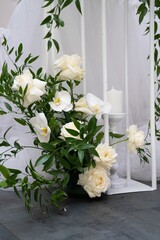 Closeup of wedding decorations