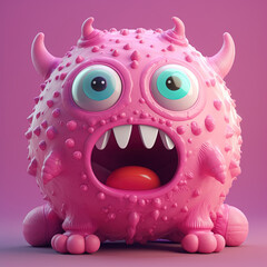 Monster 3d creatures character. Generative AI.