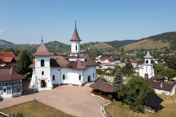 Fototapeta na wymiar Aerial landscape over a village