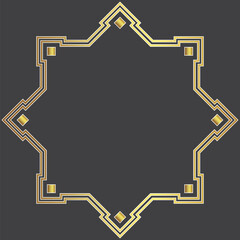 Golden Islamic Diamon Shooting Star Luxury Modern Frame, Ramadan Arabic Style Concept Essential Ornament